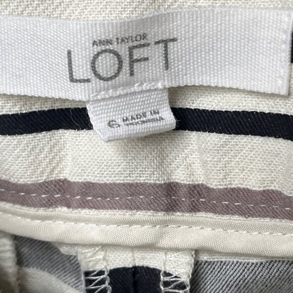 LOFT Riviera Shorts Size 6 Striped Chino Cotton Preppy Casual Summe - Picture 3 of 7